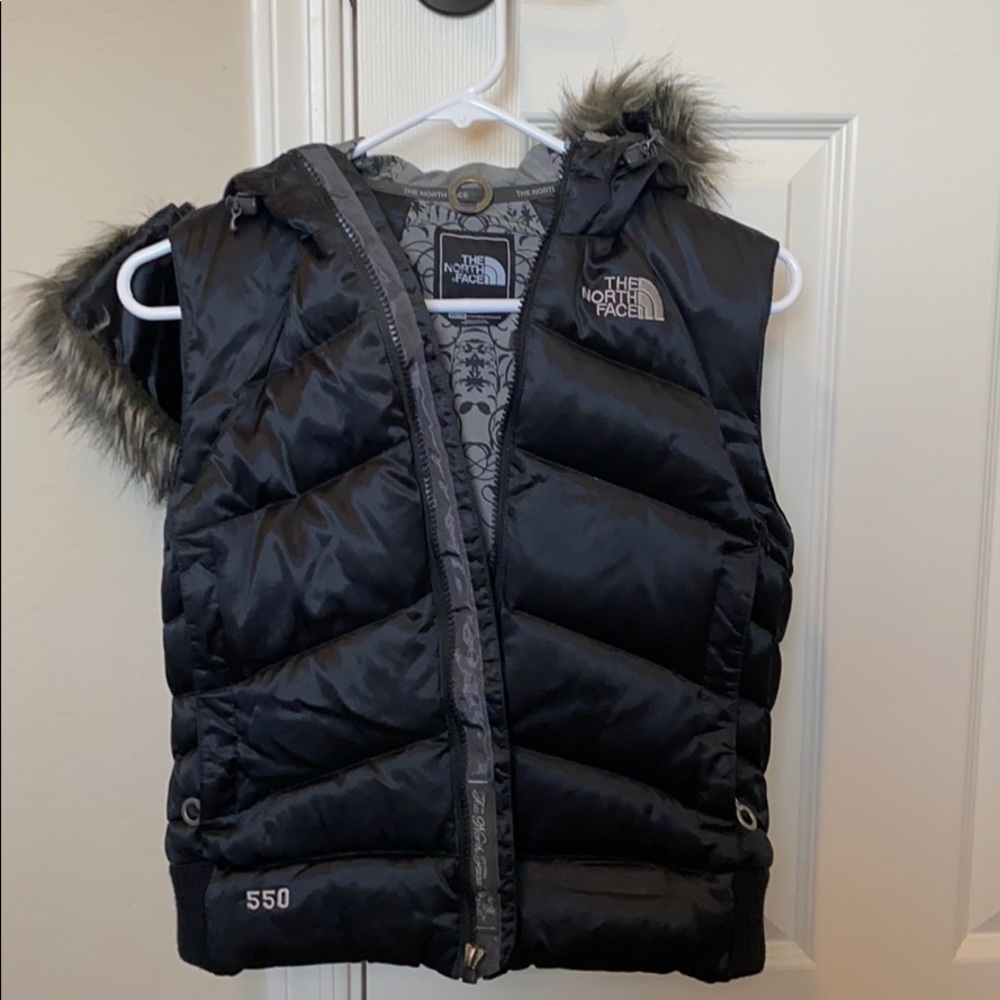 North Face black sleeveless puffer